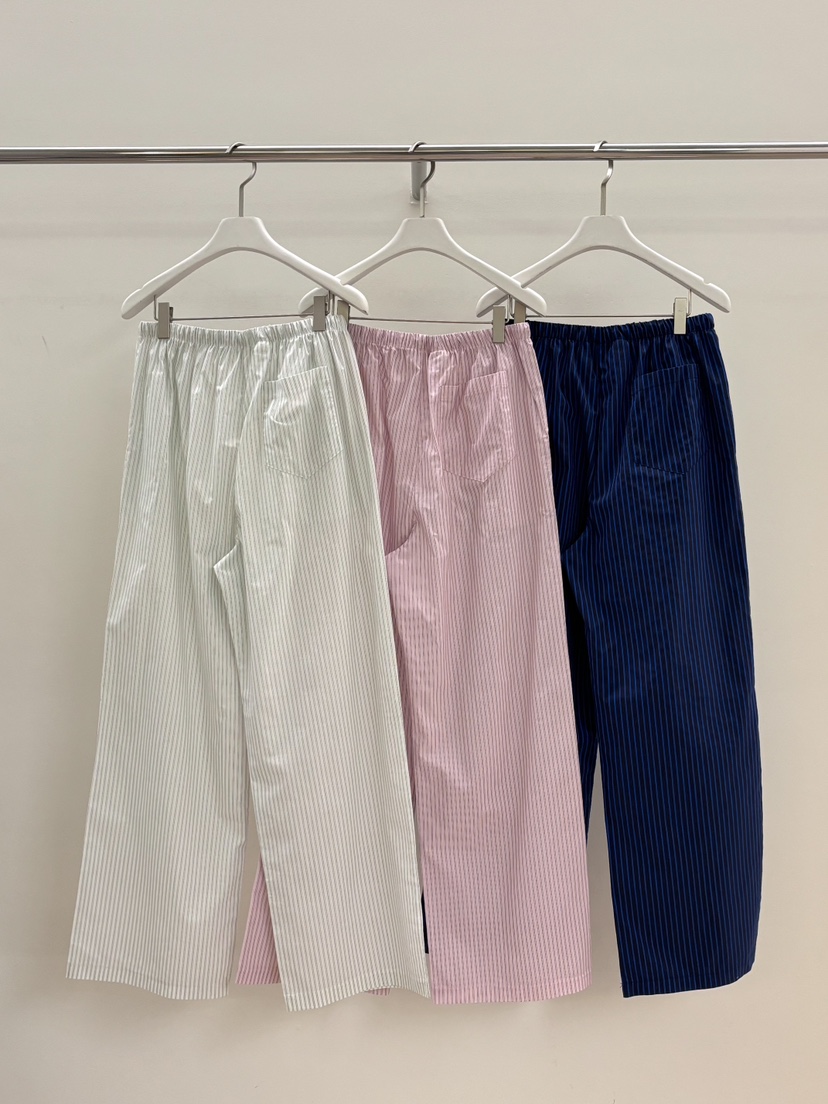 PEBBLE韓國直郵實拍女士新款休閑人氣職業26春夏休閑褲條紋PEBBLE休閑褲