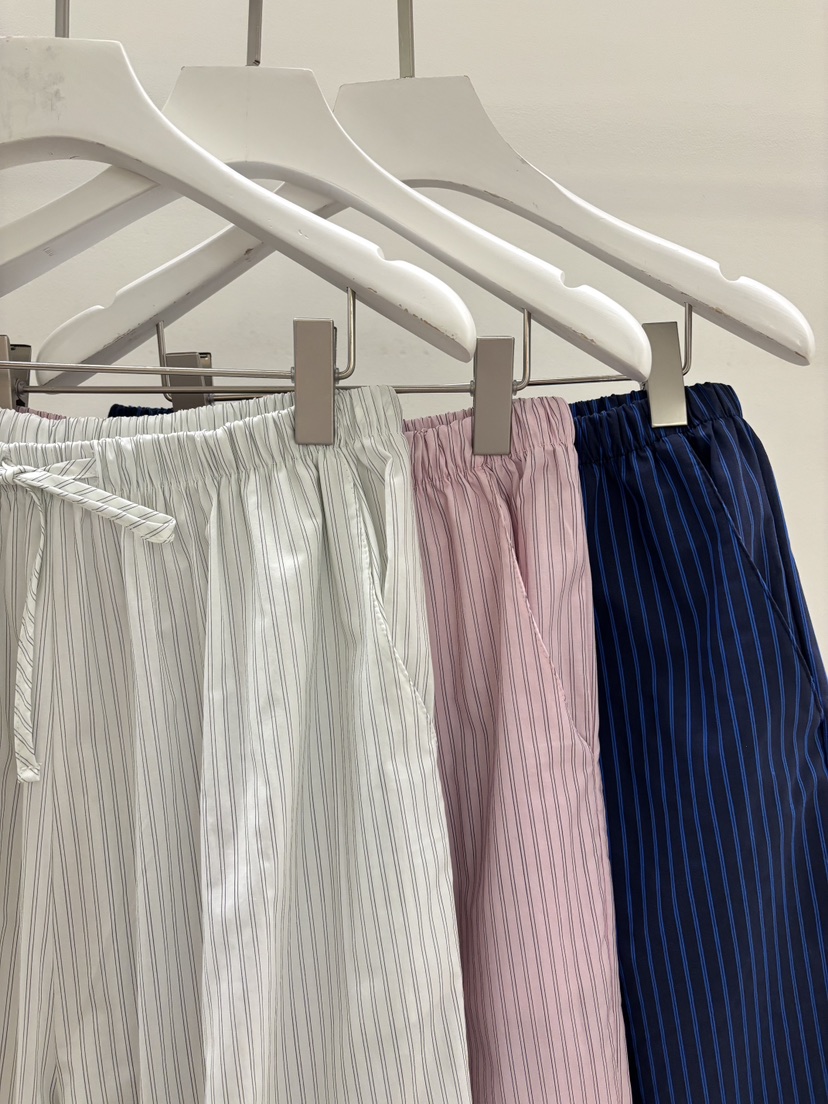 PEBBLE韓國直郵實拍女士新款休閑人氣職業26春夏休閑褲條紋PEBBLE休閑褲