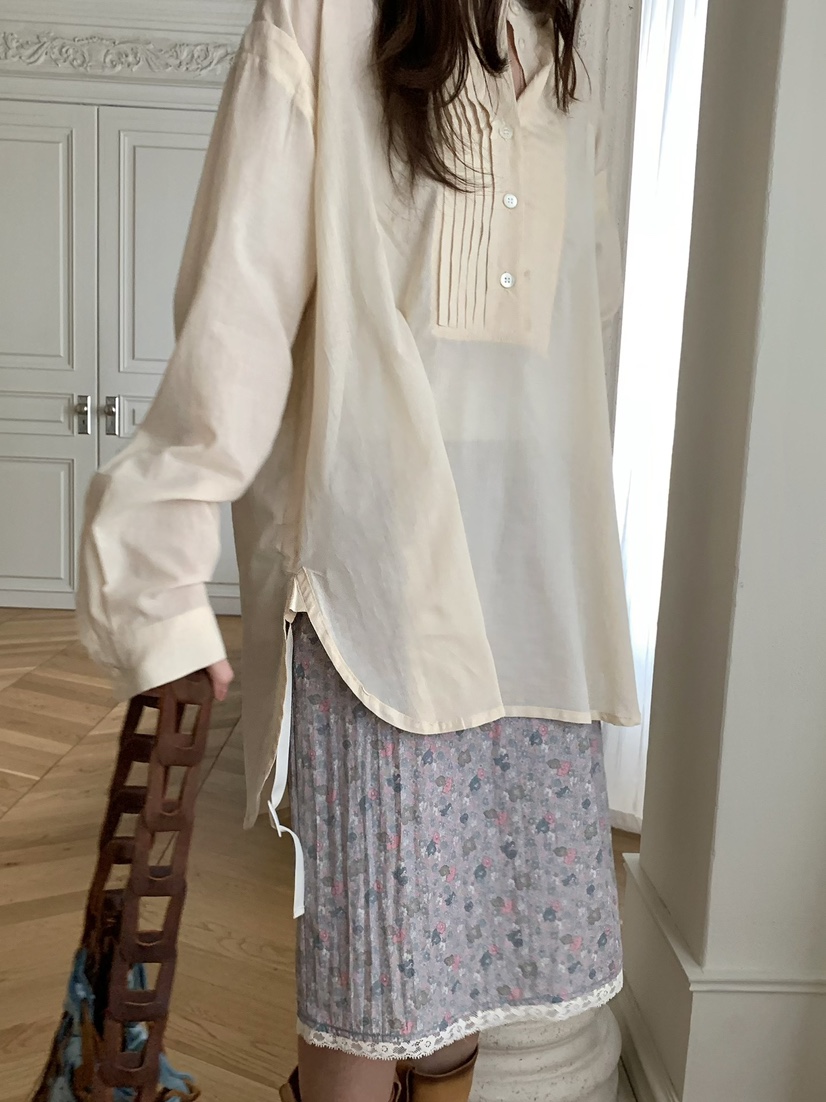 PEBBLE韓國直郵女士新品人氣休閑推薦熱賣襯衫蕾絲衫棉質PEBBLE襯衫/蕾絲衫