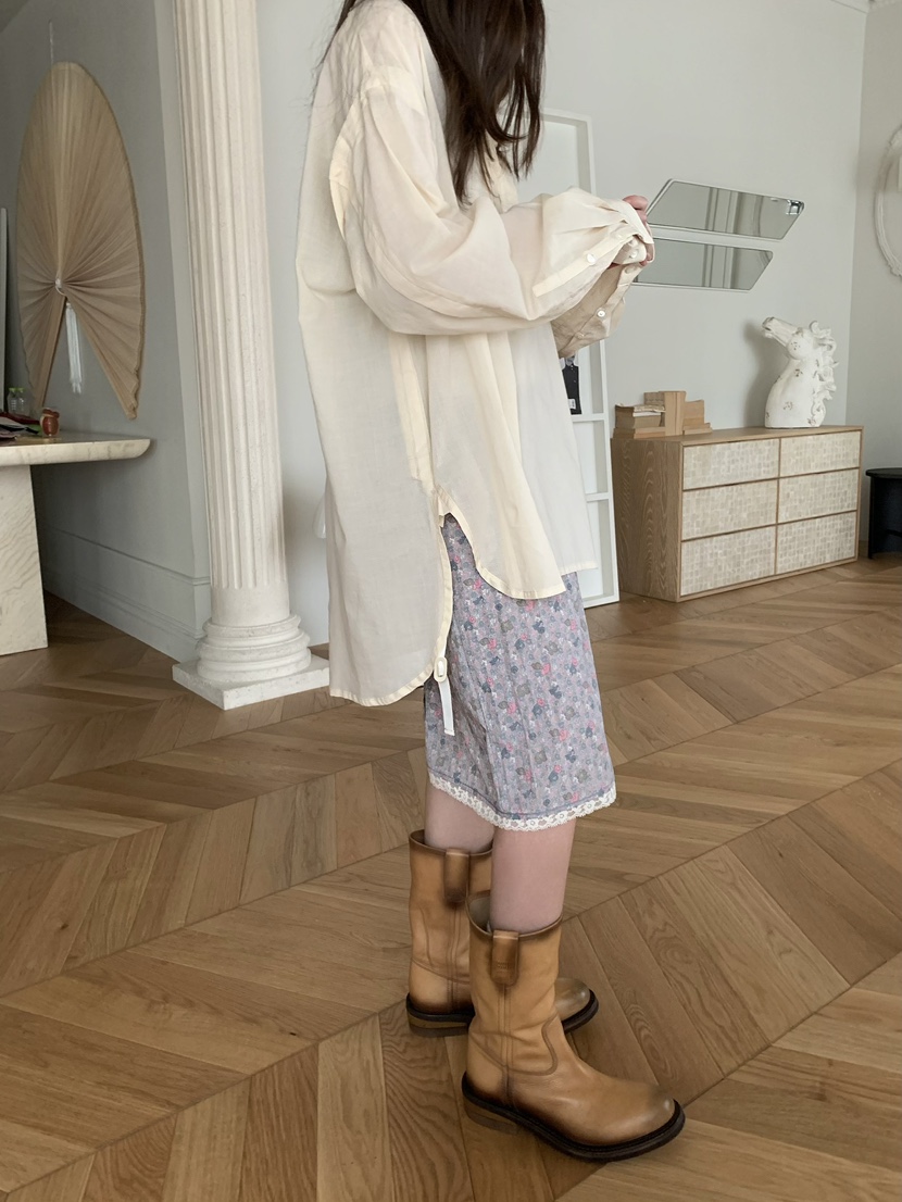 PEBBLE韓國直郵女士新品人氣休閑推薦熱賣襯衫蕾絲衫棉質PEBBLE襯衫/蕾絲衫