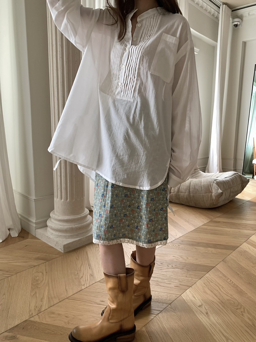 PEBBLE韓國直郵女士新品人氣休閑推薦熱賣襯衫蕾絲衫棉質PEBBLE襯衫/蕾絲衫