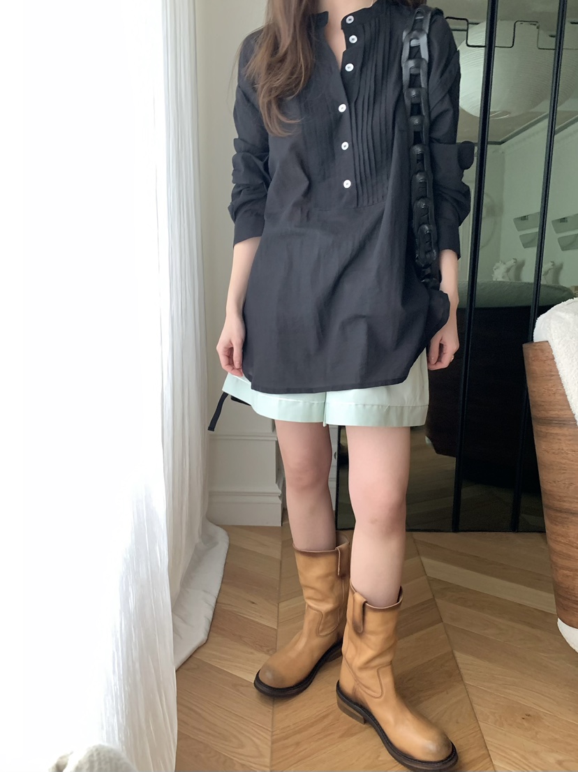 PEBBLE韓國直郵女士新品人氣休閑推薦熱賣襯衫蕾絲衫棉質PEBBLE襯衫/蕾絲衫