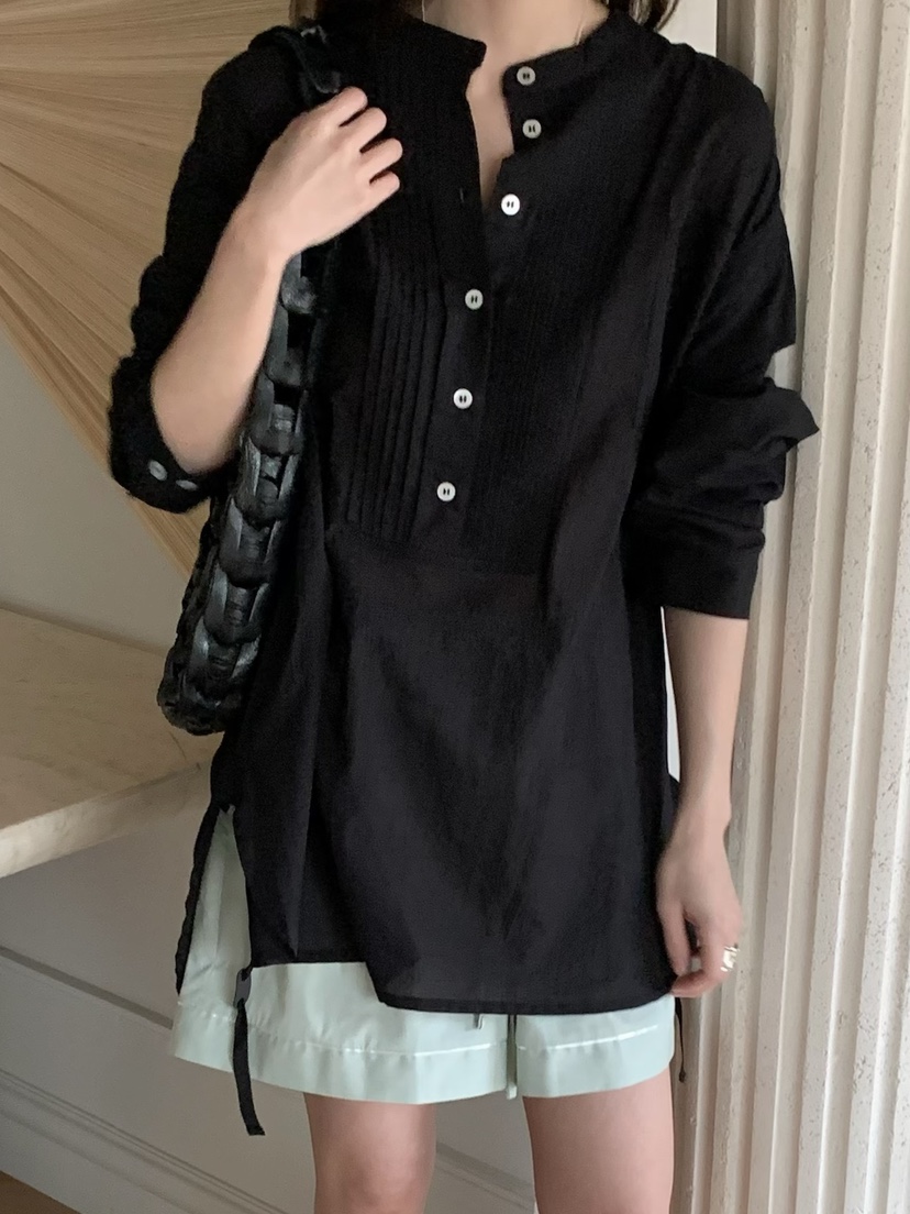 PEBBLE韓國直郵女士新品人氣休閑推薦熱賣襯衫蕾絲衫棉質PEBBLE襯衫/蕾絲衫