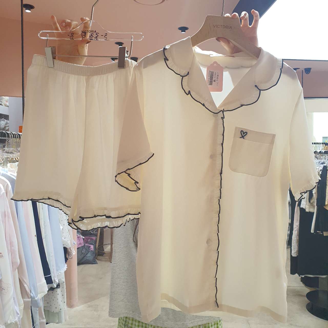 VICTORIA-P韓國直郵實拍女裝新款職業推薦睡衣兩件套套裝VICTORIA睡衣圖色1