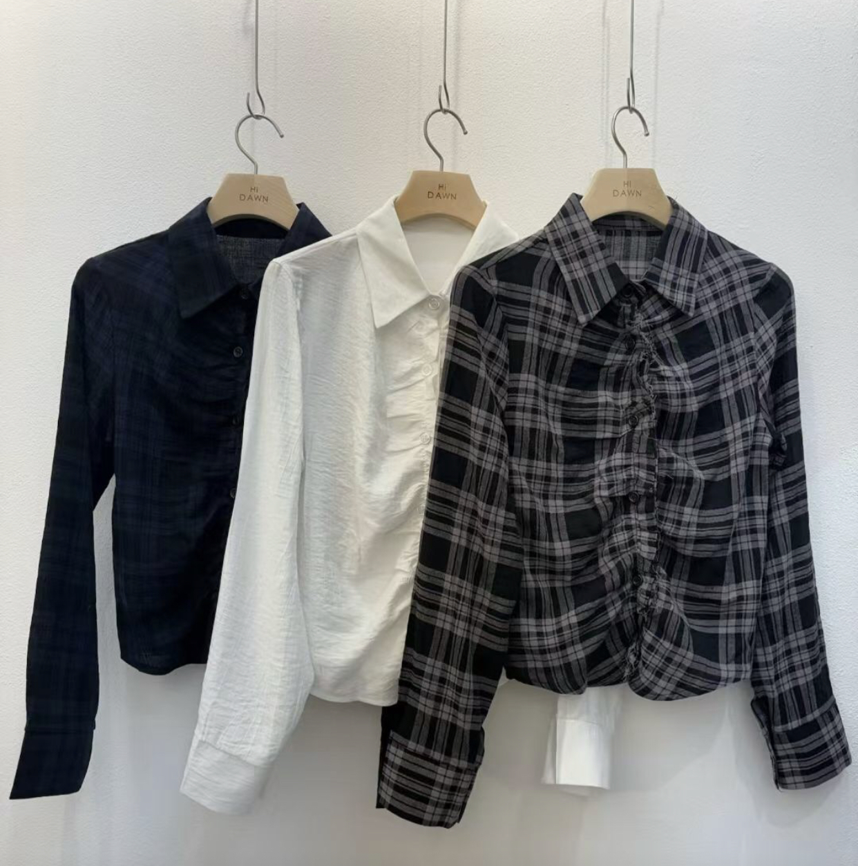 ATTIC韓國東大門代購女士新品職業人氣推薦襯衫蕾絲衫格子ATTIC襯衫/蕾絲衫圖色1左一色