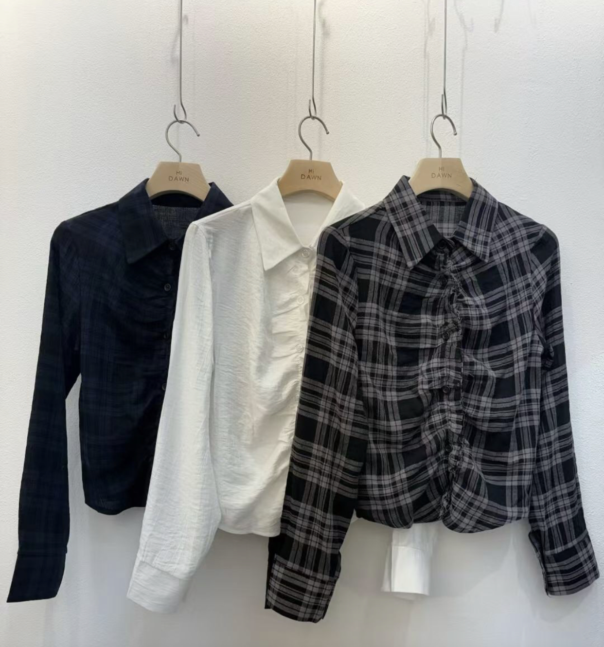 ATTIC韓國東大門代購女士新品職業人氣推薦襯衫蕾絲衫格子ATTIC襯衫/蕾絲衫圖色2左二色