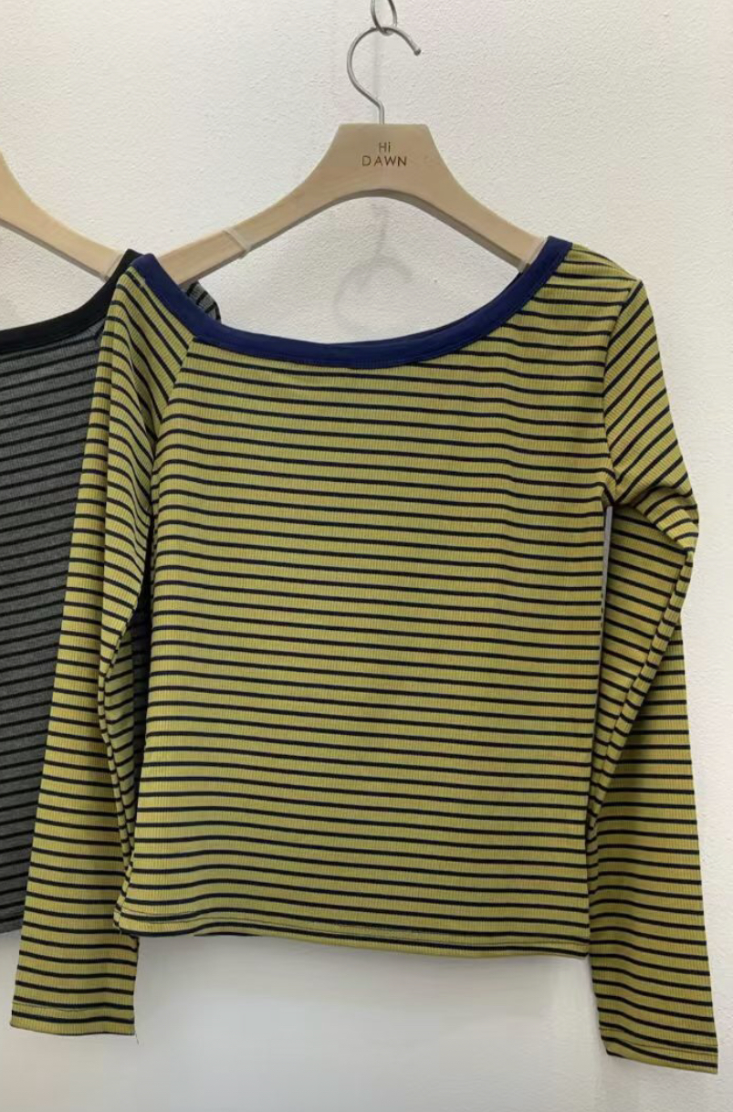 ATTIC韓國直郵女裝新品人氣職業26春夏熱賣休閑長袖T恤船領ATTIC長袖T恤圖色2