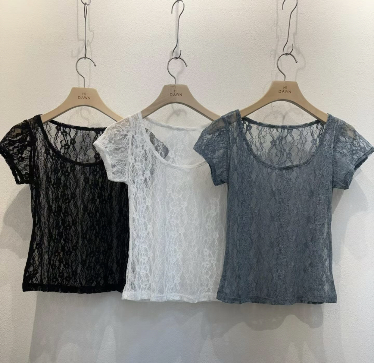 ATTIC韓國代購女士新款熱賣休閑26春夏時尚推薦T恤透視蕾絲ATTICT恤圖色1左一色