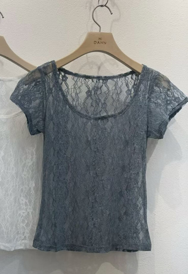 ATTIC韓國代購女士新款熱賣休閑26春夏時尚推薦T恤透視蕾絲ATTICT恤圖色3