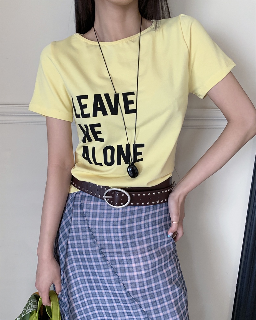 LIVE AID-P韓國代購女士新款人氣推薦26春夏職業時尚T恤LIVE AID-PT恤