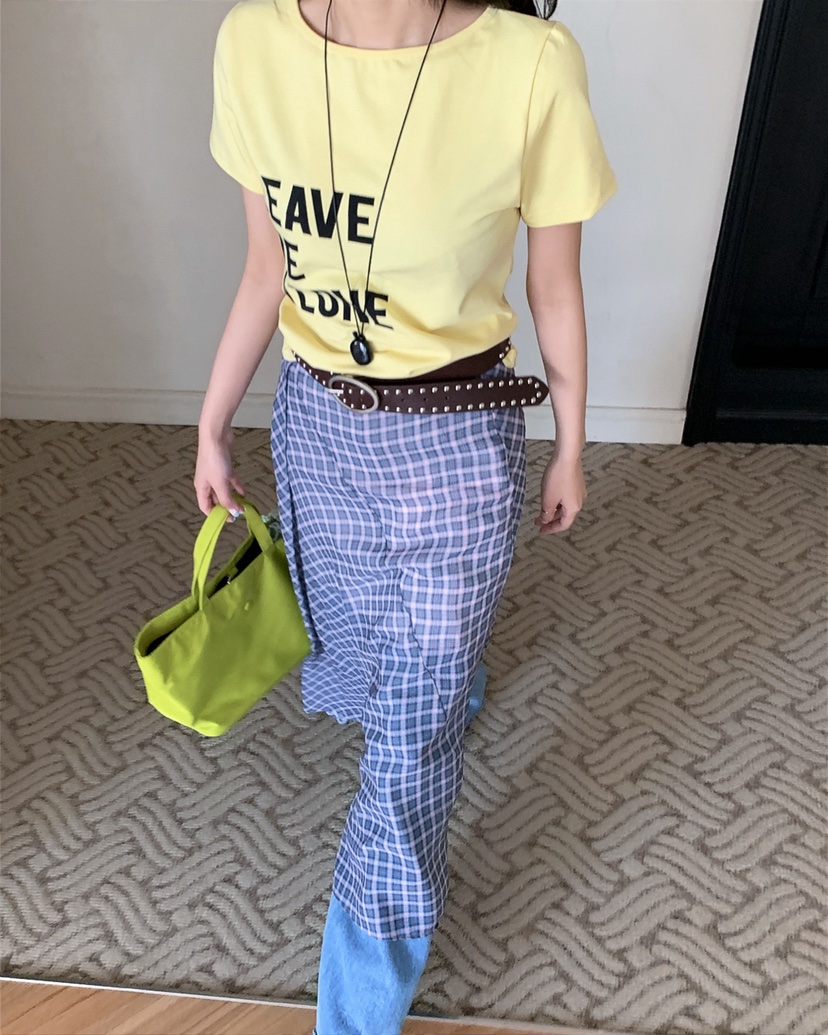 LIVE AID-P韓國代購女士新款人氣推薦26春夏職業時尚T恤LIVE AID-PT恤