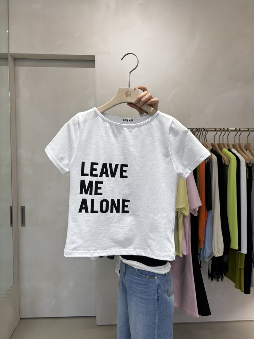 LIVE AID-P韓國代購女士新款人氣推薦26春夏職業時尚T恤LIVE AID-PT恤圖色1