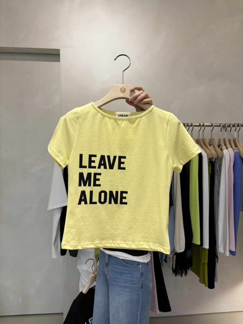 LIVE AID-P韓國代購女士新款人氣推薦26春夏職業時尚T恤LIVE AID-PT恤圖色2