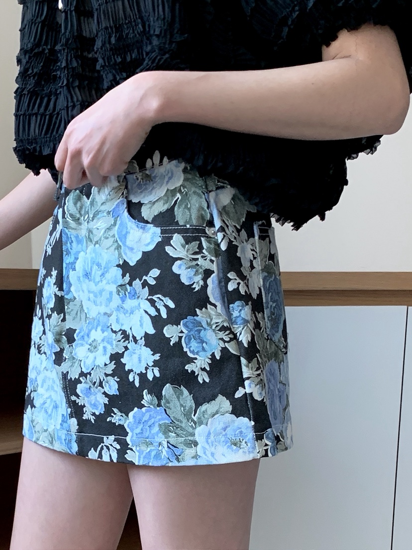 VERANDA韓國直郵女裝新款推薦熱賣時尚人氣休閑26春夏短裙花朵VERANDA短裙