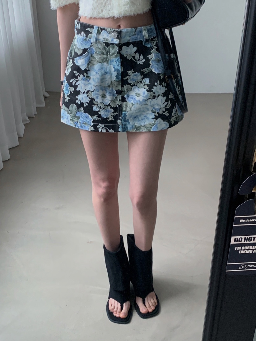 VERANDA韓國直郵女裝新款推薦熱賣時尚人氣休閑26春夏短裙花朵VERANDA短裙