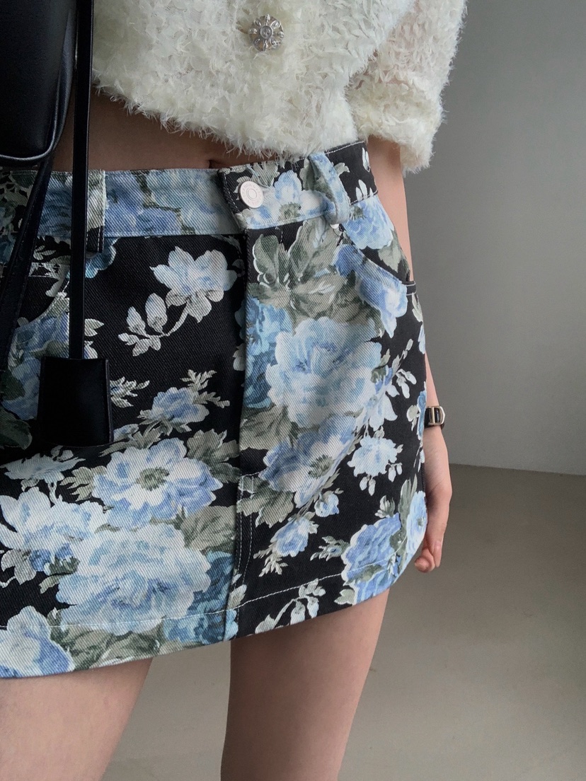 VERANDA韓國直郵女裝新款推薦熱賣時尚人氣休閑26春夏短裙花朵VERANDA短裙