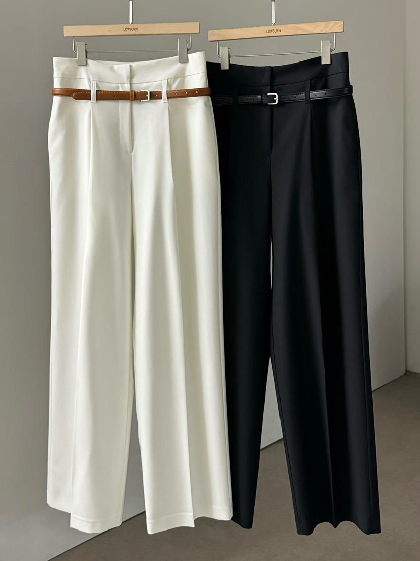 LOWBURN韓國直郵實拍女裝新品熱賣推薦人氣休閑褲不含腰帶LOWBURN休閑褲