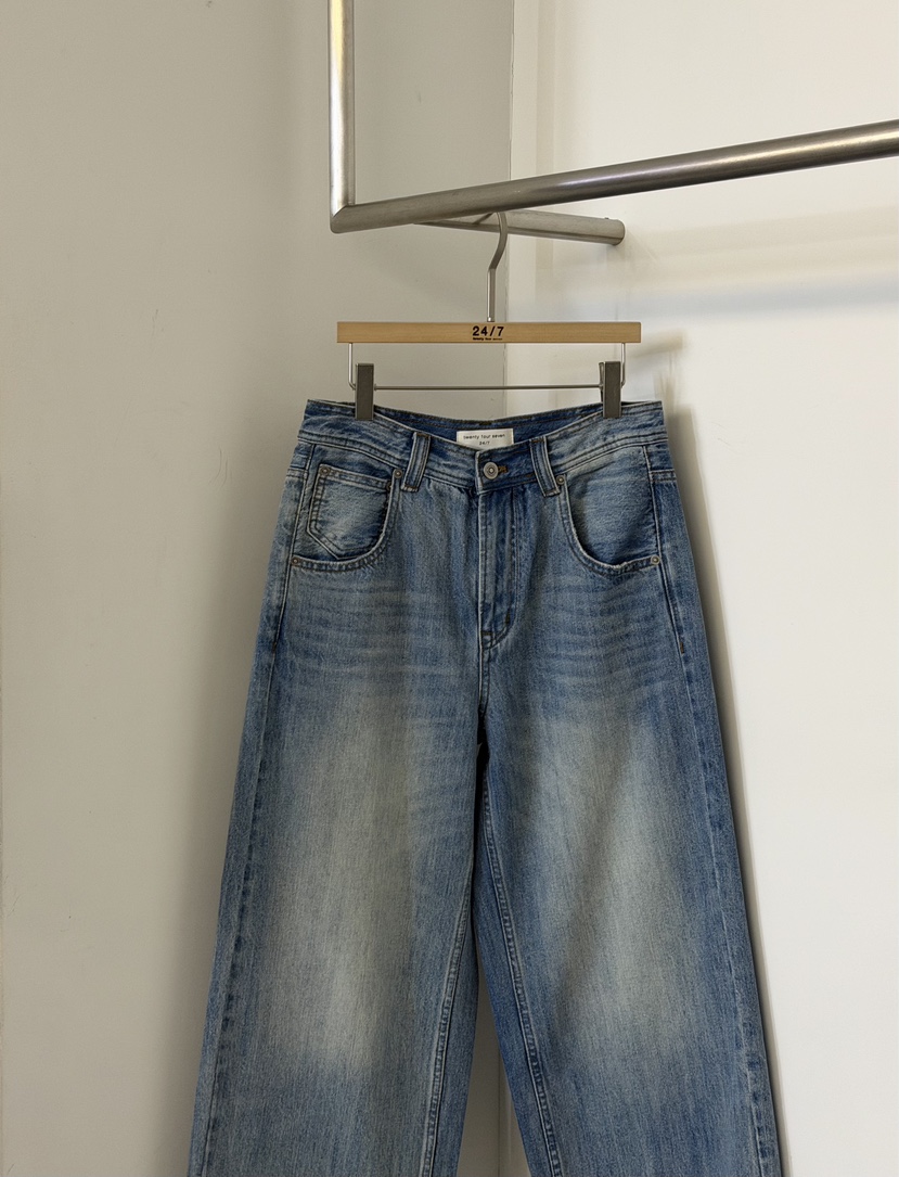 TWENTY FOUR SEVEN24-7韓國直郵女士新款休閑牛仔褲短款TEWNTY FOUR SEVEN24-7牛仔褲