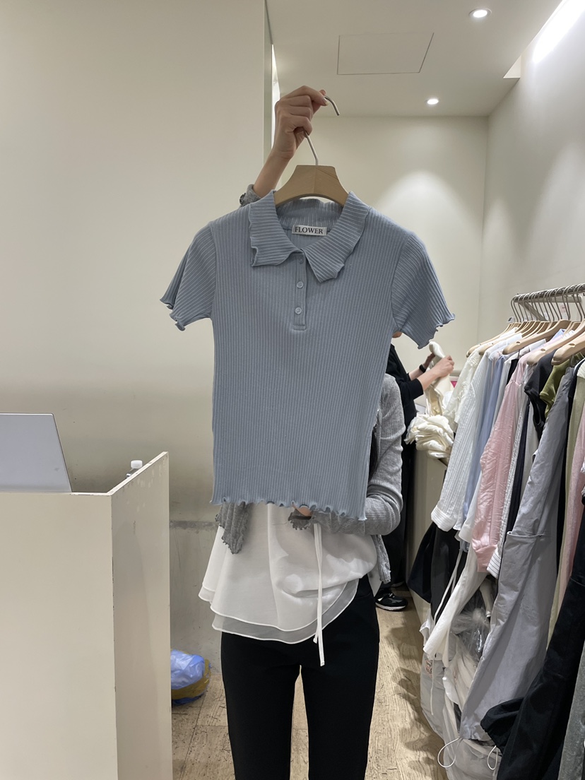 FLOWER-L韓國直郵女士新款26春夏休閑推薦熱賣人氣職業T恤FLOWER-LT恤圖色1