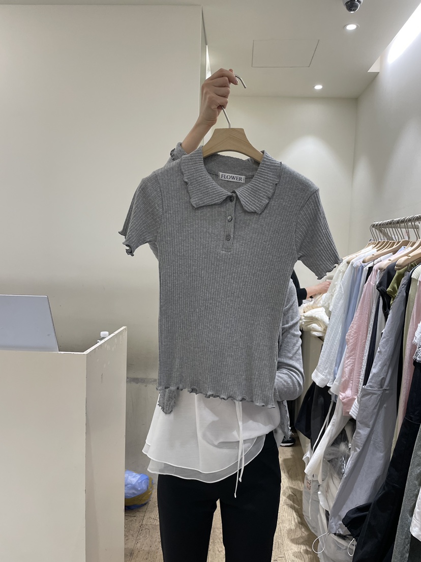 FLOWER-L韓國直郵女士新款26春夏休閑推薦熱賣人氣職業T恤FLOWER-LT恤圖色2