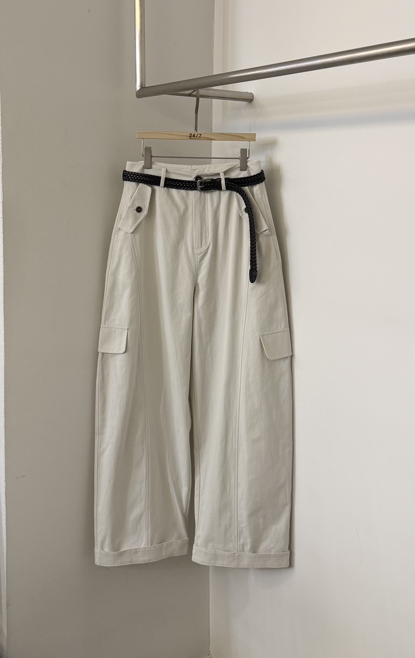 TWENTY FOUR SEVEN24-7韓國東大門代購女士新款職業休閑褲含腰帶口袋抽繩TEWNTY FOUR SEVEN24-7休閑褲圖色1