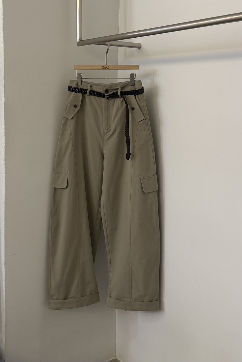 TWENTY FOUR SEVEN24-7韓國東大門代購女士新款職業休閑褲含腰帶口袋抽繩TEWNTY FOUR SEVEN24-7休閑褲圖色2