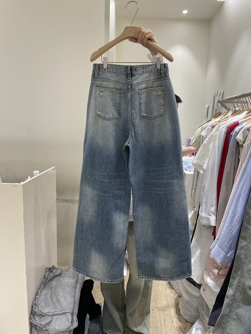 FLOWER-L韓國直郵實拍女裝新款職業時尚推薦26春夏牛仔褲復古FLOWER-L牛仔褲