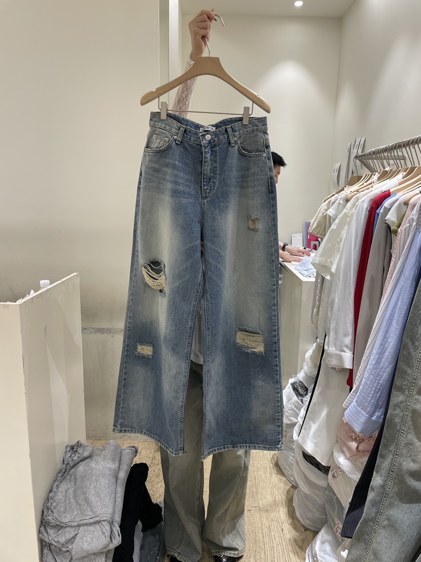 FLOWER-L韓國直郵實拍女裝新款職業時尚推薦26春夏牛仔褲復古FLOWER-L牛仔褲圖色1