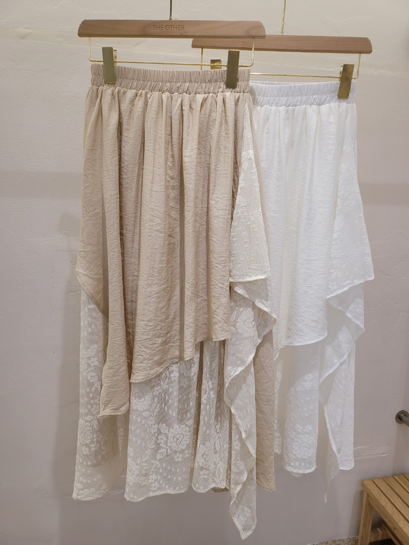 THE OTHER韓國直郵女裝新款26春夏時尚熱賣長裙蕾絲雙層THE OTHER長裙