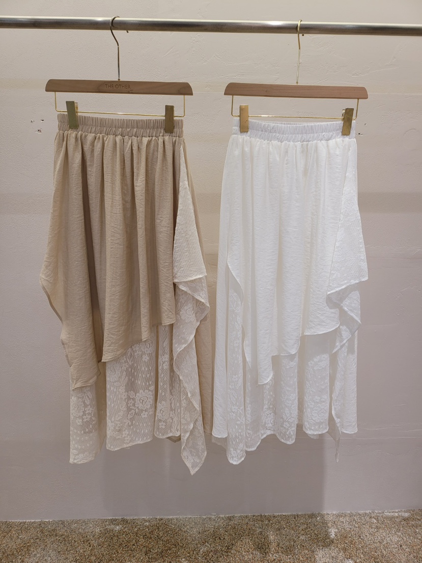 THE OTHER韓國直郵女裝新款26春夏時尚熱賣長裙蕾絲雙層THE OTHER長裙