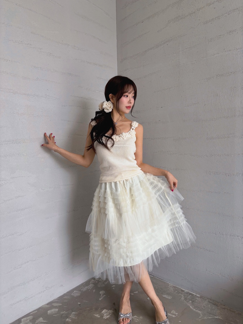 TOO HOT韓國代購女士新款26春夏職業推薦半身裙中短裙蕾絲TOO HOT半身裙/中短裙