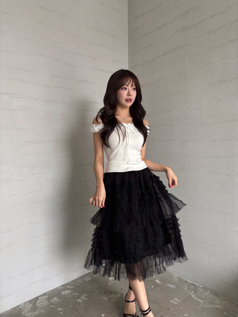 TOO HOT韓國代購女士新款26春夏職業推薦半身裙中短裙蕾絲TOO HOT半身裙/中短裙