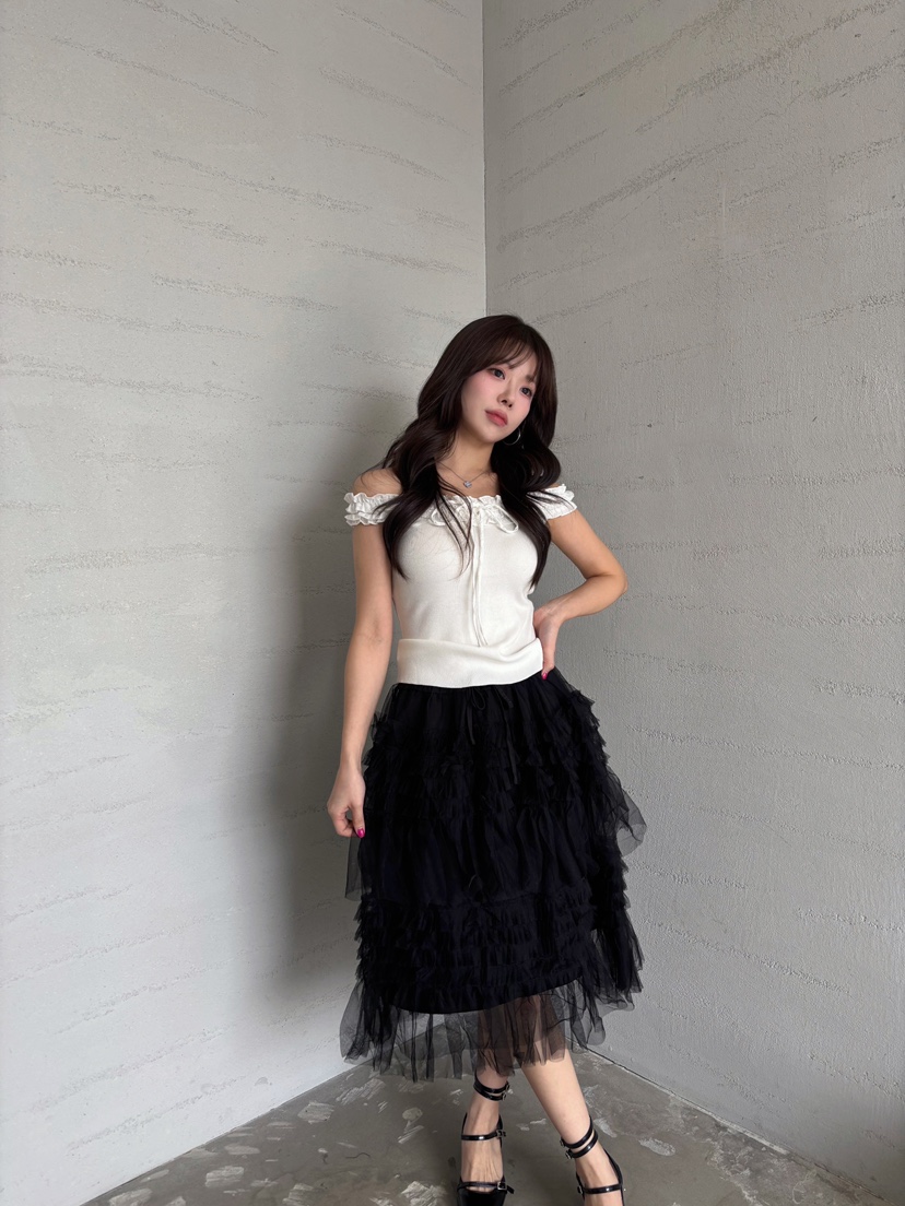 TOO HOT韓國代購女士新款26春夏職業推薦半身裙中短裙蕾絲TOO HOT半身裙/中短裙