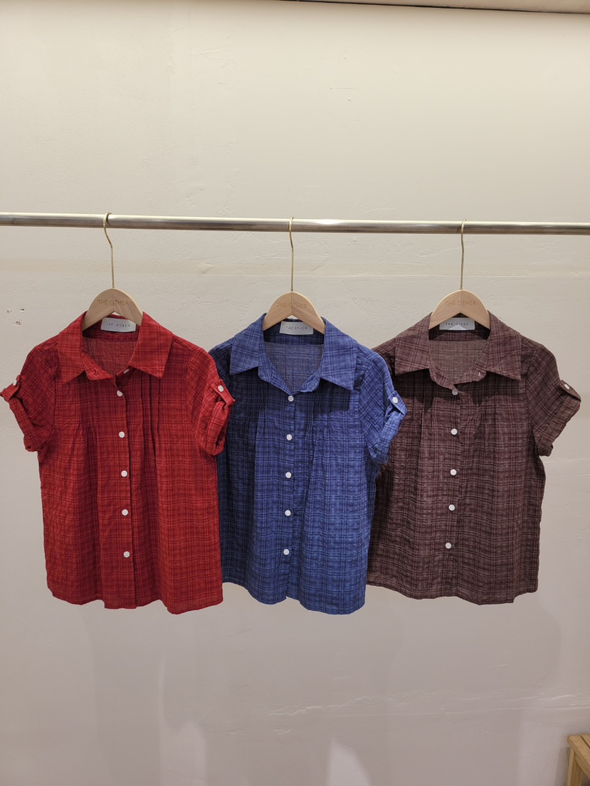 THE OTHER韓國直郵女士新款26春夏人氣熱賣襯衫蕾絲衫格子THE OTHER襯衫/蕾絲衫