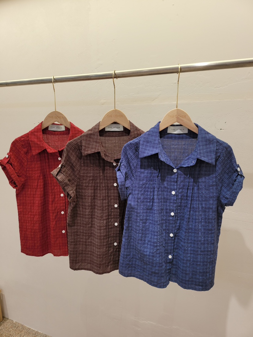 THE OTHER韓國直郵女士新款26春夏人氣熱賣襯衫蕾絲衫格子THE OTHER襯衫/蕾絲衫