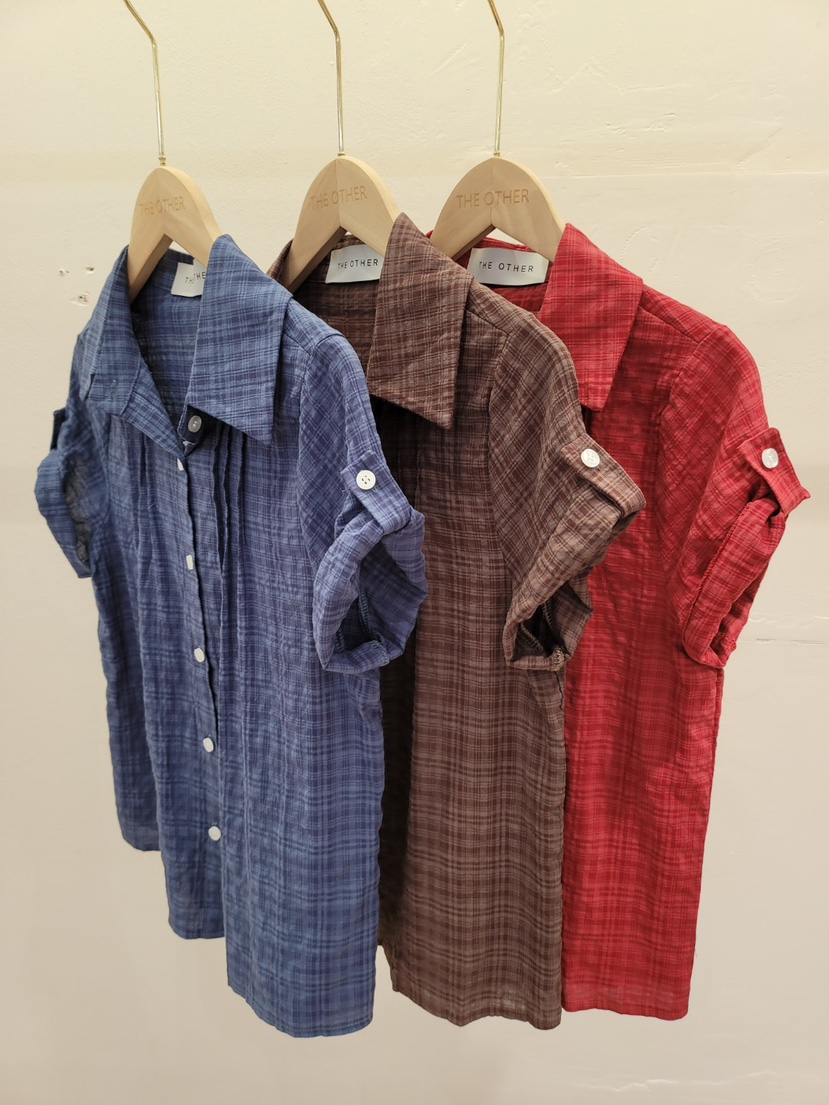 THE OTHER韓國直郵女士新款26春夏人氣熱賣襯衫蕾絲衫格子THE OTHER襯衫/蕾絲衫