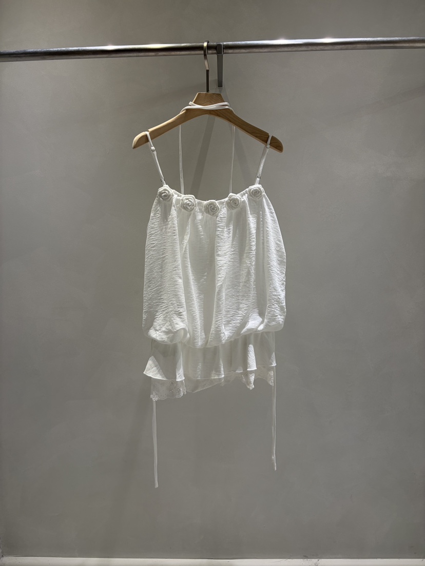 TOO HOT韓國直郵實拍女士新品推薦職業吊帶背心含脖帶花朵TOO HOT吊帶/背心圖色1