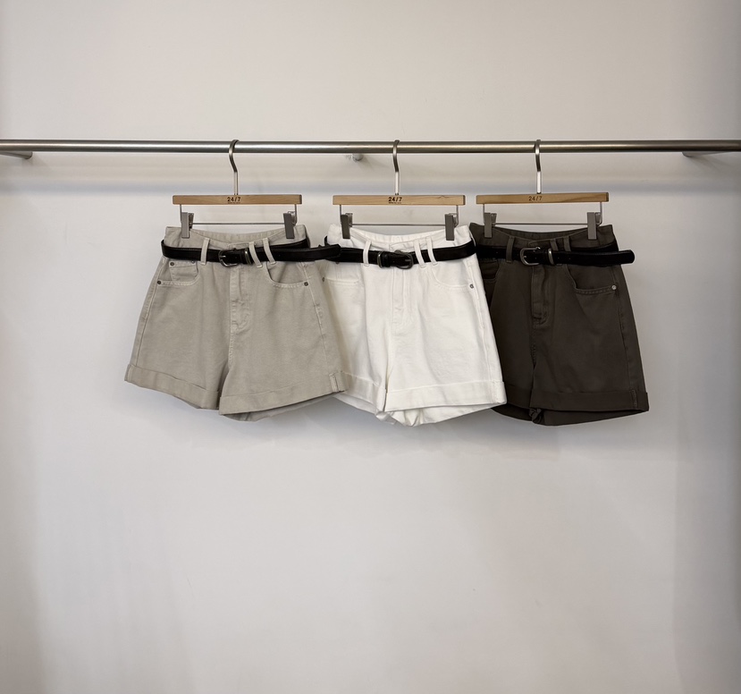 TWENTY FOUR SEVEN24-7韓國東大門代購女士新款推薦短褲含腰帶TEWNTY FOUR SEVEN24-7短褲