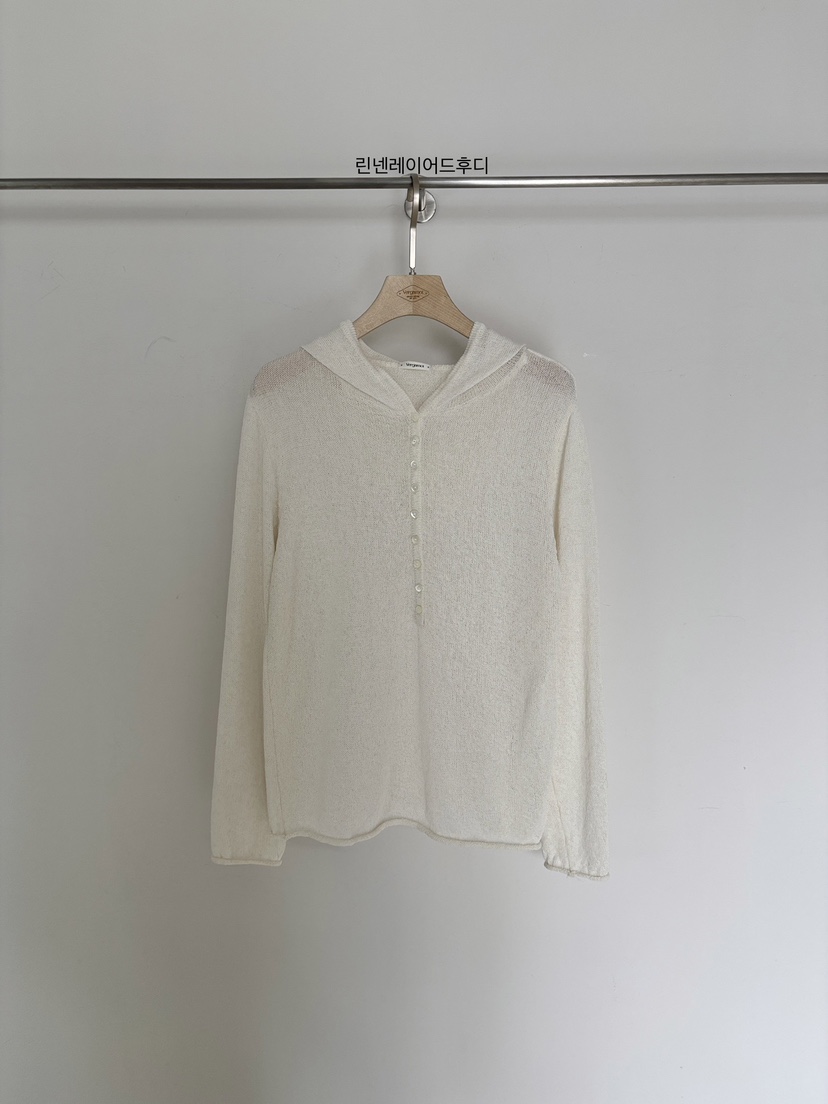 VERGAMOT韓國東大門直郵女裝新品熱賣26春夏針織衫連帽衫亞麻VERGAMOT針織衫圖色1