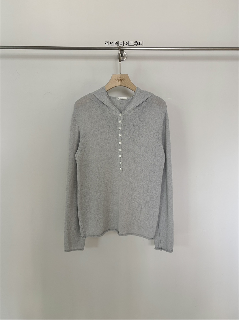 VERGAMOT韓國東大門直郵女裝新品熱賣26春夏針織衫連帽衫亞麻VERGAMOT針織衫圖色2