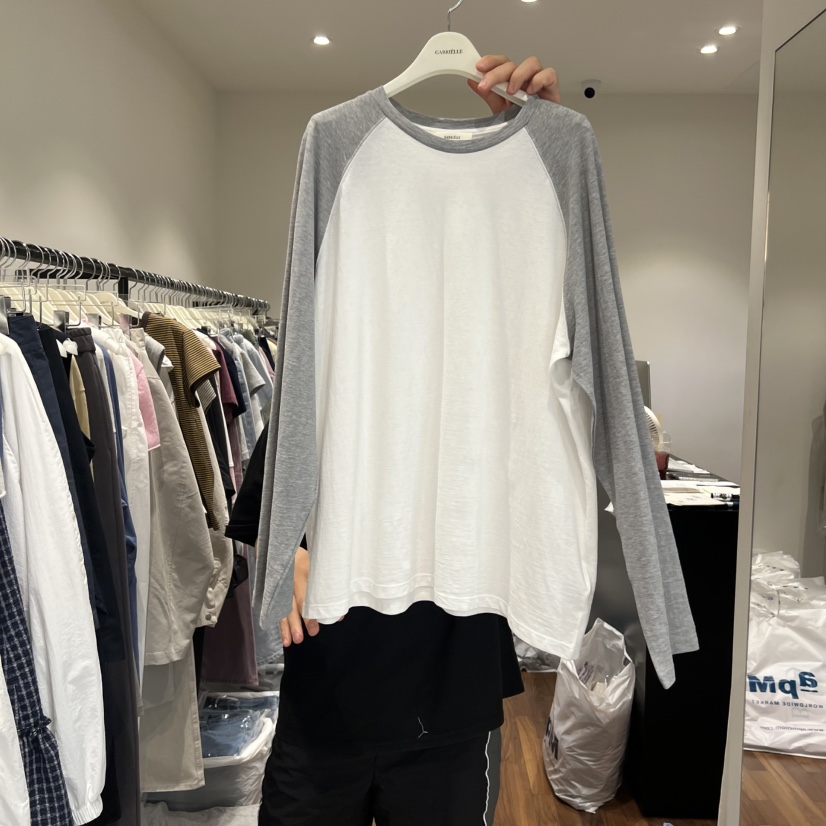 GABRIELLE韓國東大門直郵女裝新品職業時尚長袖T恤插肩袖GABRIELLE長袖T恤圖色1