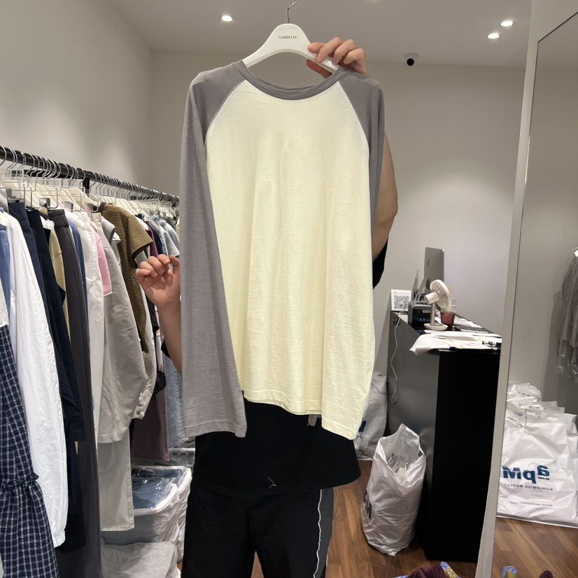 GABRIELLE韓國東大門直郵女裝新品職業時尚長袖T恤插肩袖GABRIELLE長袖T恤圖色2