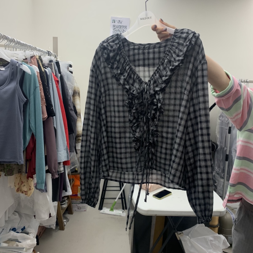 SOLD OUT韓國代購女士新款休閑人氣26春夏時尚襯衫蕾絲衫SOLD OUT襯衫/蕾絲衫圖色2