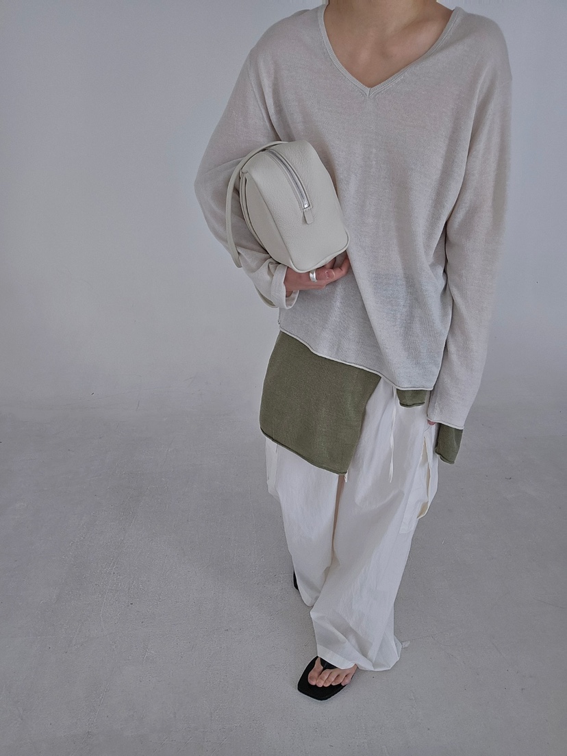 J SHOP韓國代購女裝新品休閑時尚熱賣推薦長袖T恤V領寬松J_SHOP長袖T恤