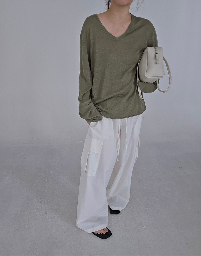 J SHOP韓國代購女裝新品休閑時尚熱賣推薦長袖T恤V領寬松J_SHOP長袖T恤