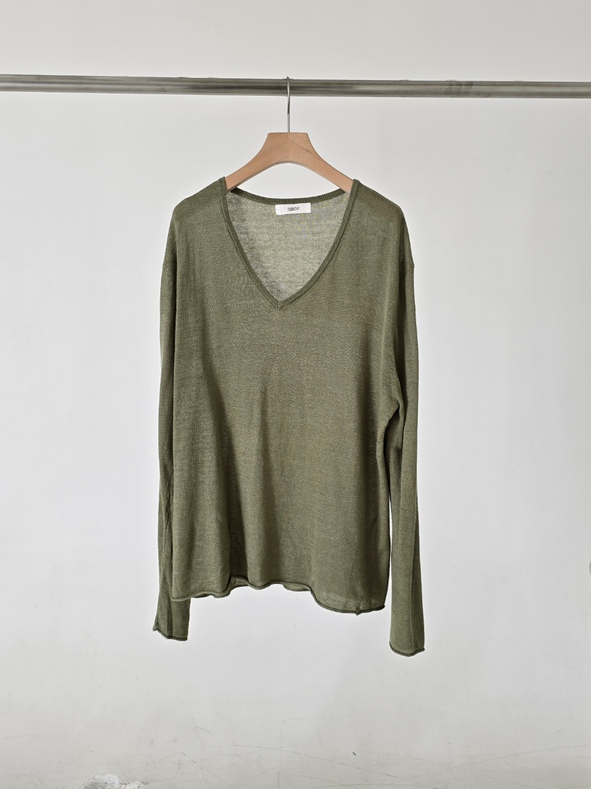J SHOP韓國代購女裝新品休閑時尚熱賣推薦長袖T恤V領寬松J_SHOP長袖T恤圖色3