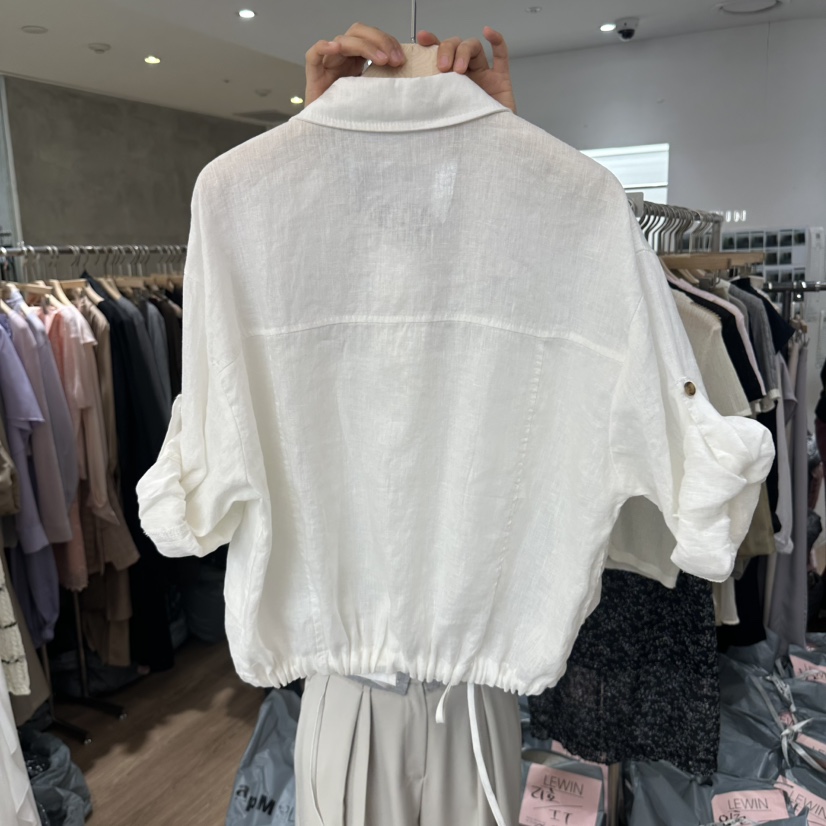LEWIN韓國東大門直郵女裝新款人氣職業推薦26春夏夾克口袋亞麻LEWIN夾克