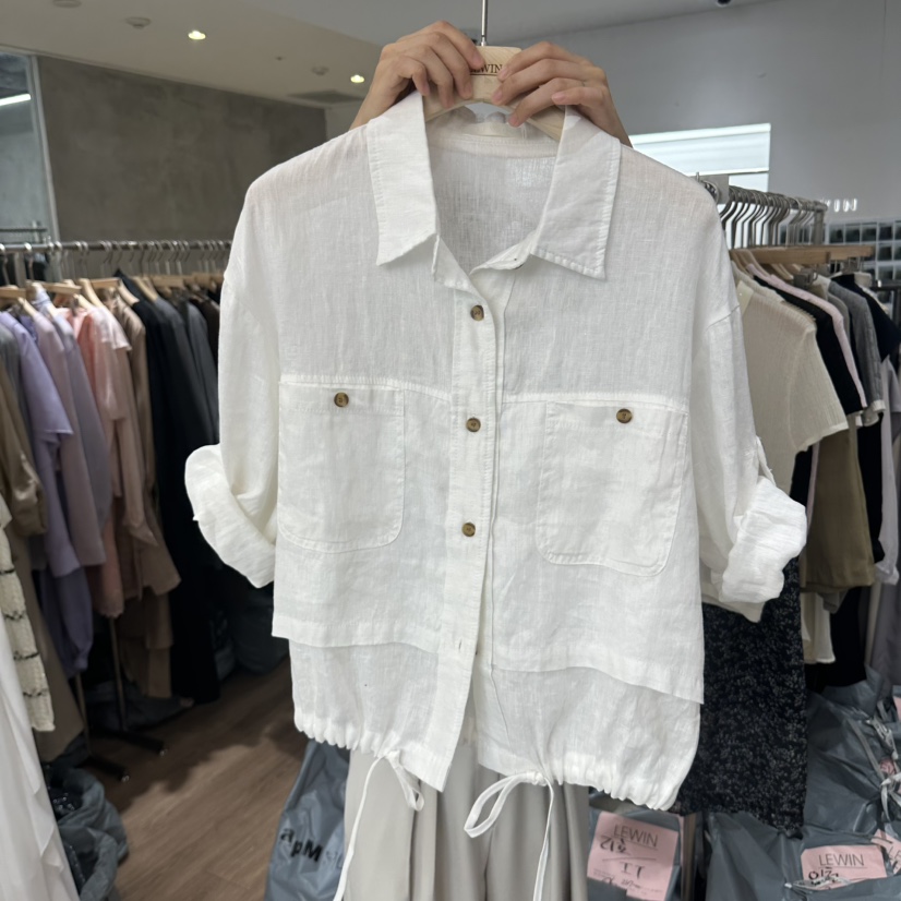 LEWIN韓國東大門直郵女裝新款人氣職業推薦26春夏夾克口袋亞麻LEWIN夾克圖色2