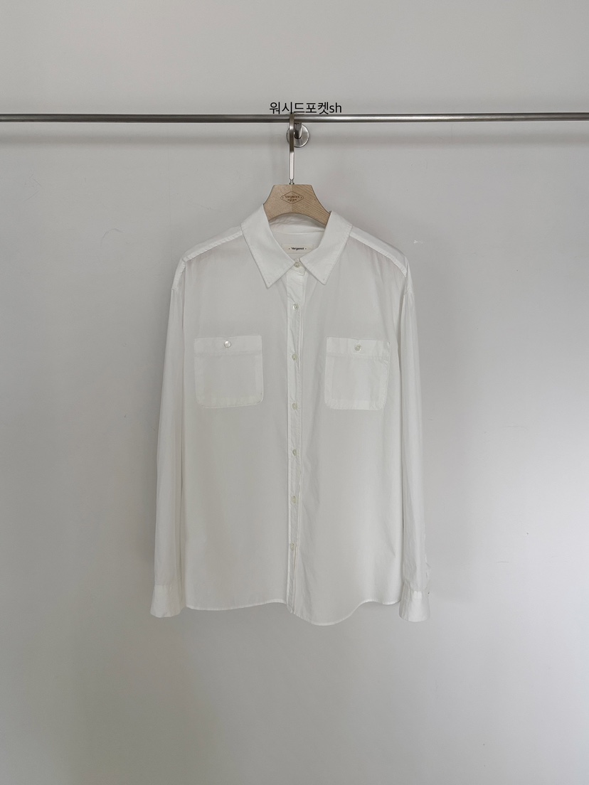 VERGAMOT韓國東大門代購女裝新品26春夏襯衫蕾絲衫口袋水洗VERGAMOT襯衫/蕾絲衫圖色1