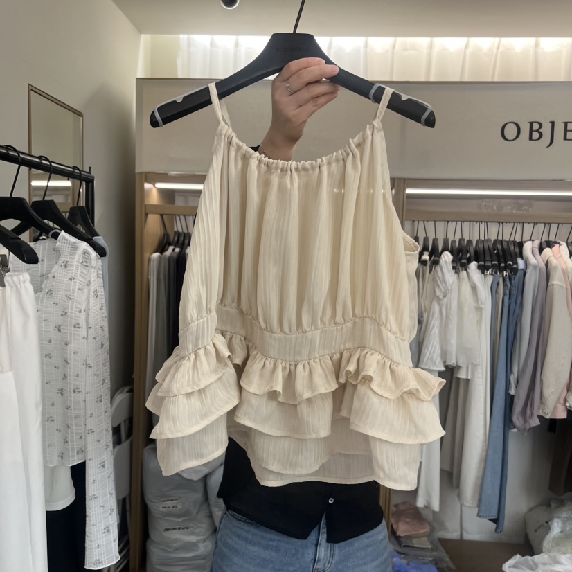 OBJET/LOVEUSU韓國代購女裝新品熱賣人氣時尚襯衫蕾絲衫OBJET/LOVEUSU襯衫/蕾絲衫圖色2